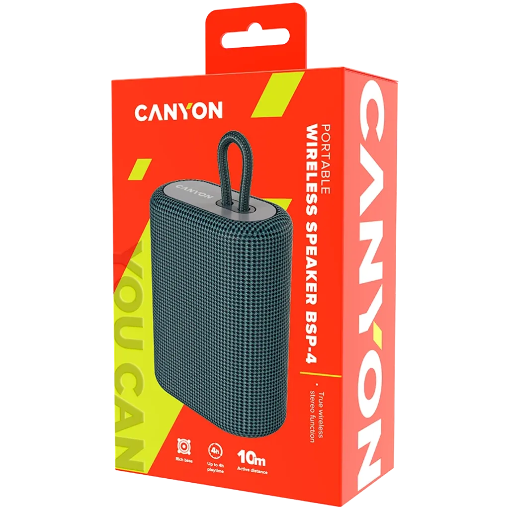 CANYON Portable Bluetooth Speaker 5W TWS FM Radio TF Card 1200mAh BSP-4
