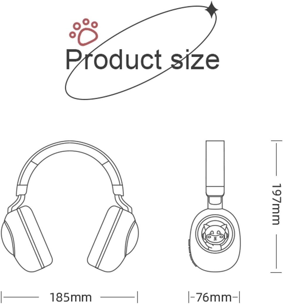 Kids Headphones Cat Ear Pink Wireless Bluetooth Foldable Mic Light Up