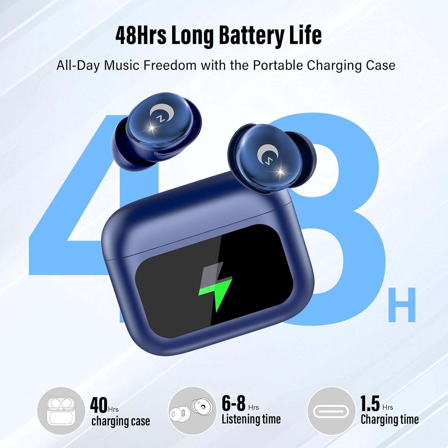 Wireless Earbuds Bluetooth 5.4 Noise Cancelling 48Hrs Waterproof Smart Touch VEKJ